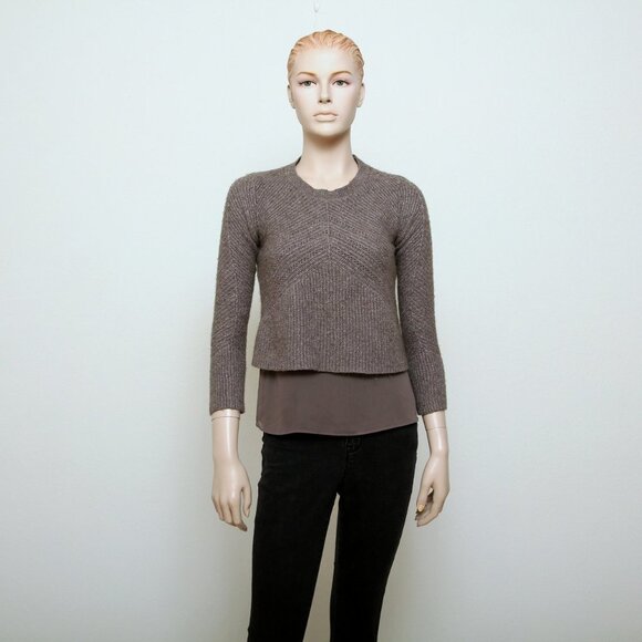 Lucky Brand Shimmer Pointelle Knit Sweater Gray Women Size XS - Picture 5 of 15